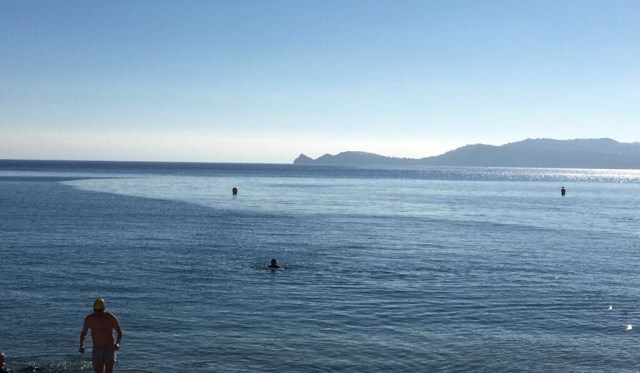 Swimming in the sea in Javea mid January