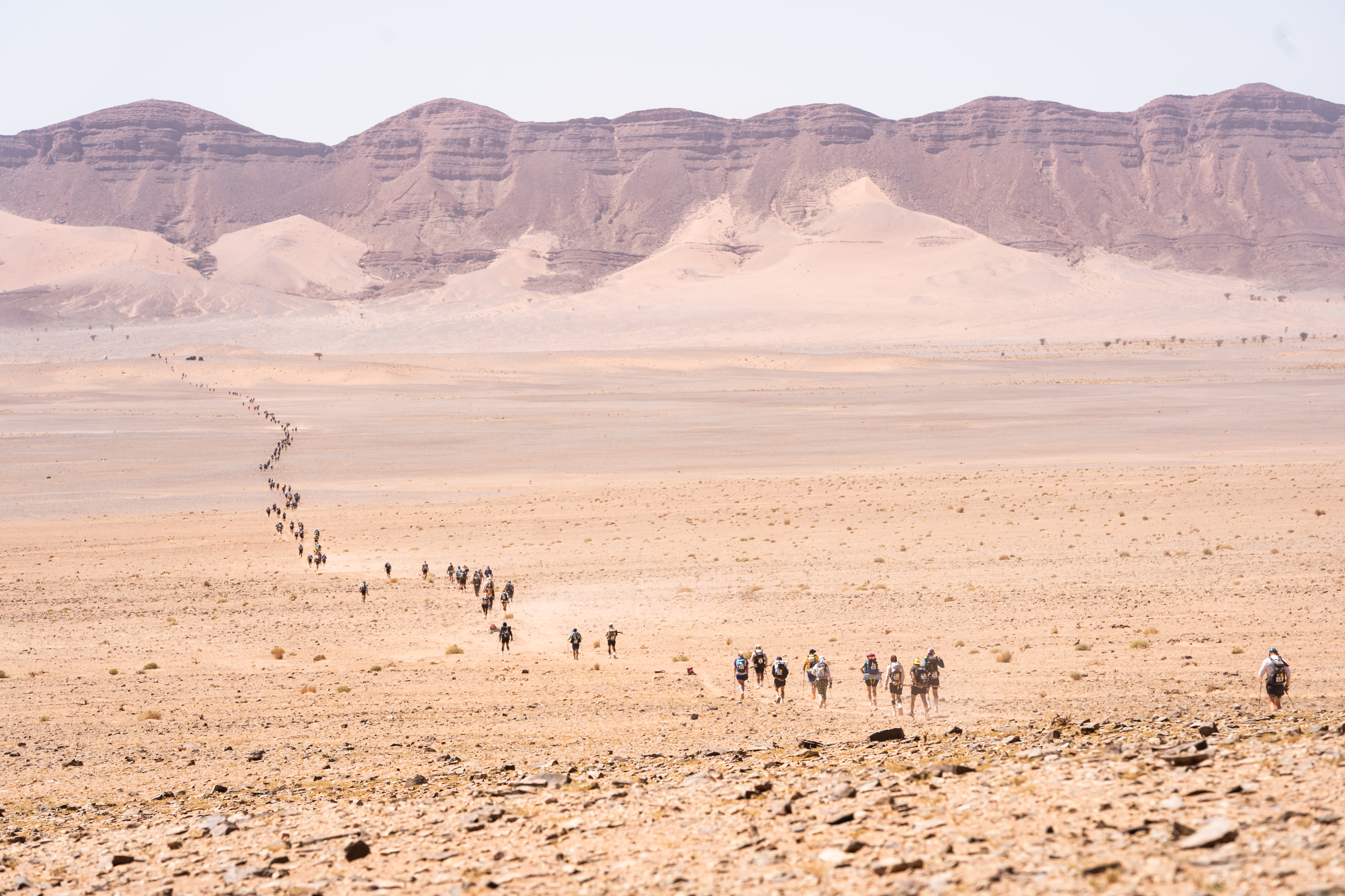 Runners snake across the desert - Marathon des Sables 2022